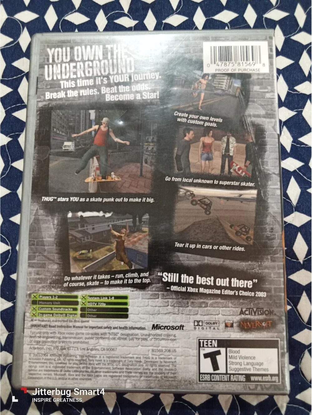 Tony Hawk's Underground Xbox Best of Platinum Hits